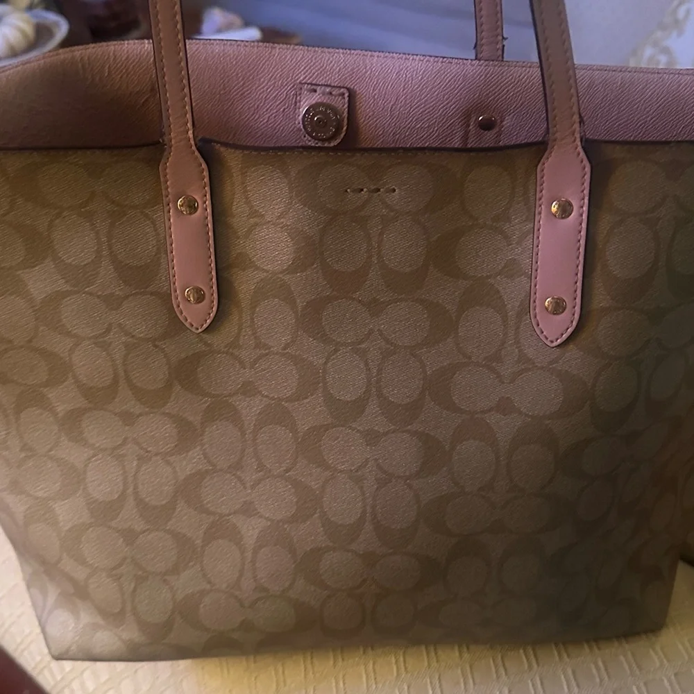 Coach Tan and Brown Signature Tote